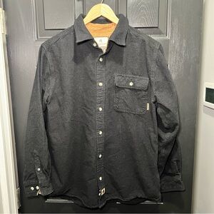 Legendary Whitetails Shirt Mens Sz MED Black 100 Cotton Brushed Flannel Corduroy